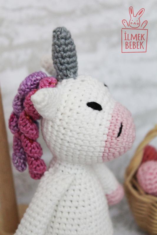 İlmek Bebek Amigurumi El Örgüsü Oyuncak Unicorn Miniş