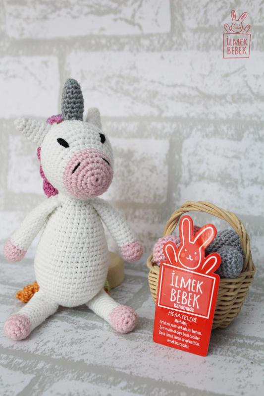 İlmek Bebek Amigurumi El Örgüsü Oyuncak Unicorn Miniş