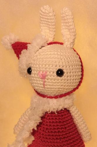 İlmek Bebek Amigurumi El Örgüsü Oyuncak Yılbaşı Tavşanı Kırmızı